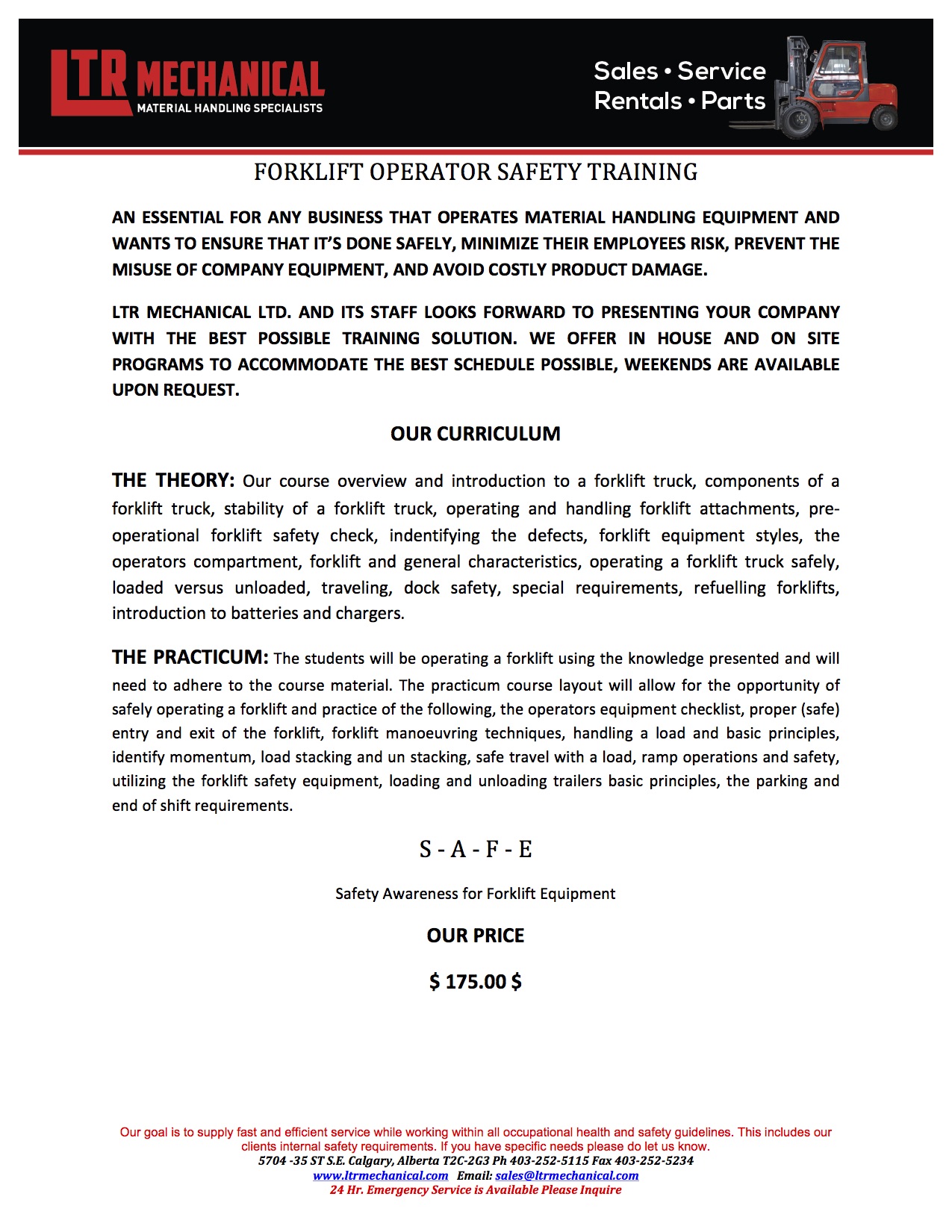 Forklift Operator Safety Training Information Image